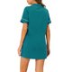 thumbnail image 3 of INSPIRE CHIC Camisón de Manga Corta para Mujer Regreso a Clases Camisa de Dormir con Botones y Cuello con Muesca Vestido de Estar en Casa Mini Mezcla de Algodón Suave M Verde Pavo Real, 3 of 6