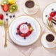 thumbnail image 2 of Platos y tenedores de postre de plástico WELLIFE, 120 unidades, blancos con bordes dorados, 2 of 6
