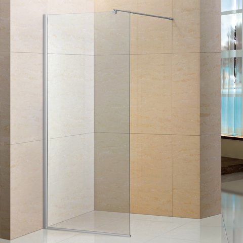 Joytek - Mampara Fija De Baño Recta 190X100 Transparente 8Mm
