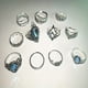 thumbnail image 3 of Boho Style Vintage Carved Starry Gemstone Rings - 11pcs Combo Set for Women and Girls, 3 of 4