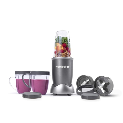 Licuadora Nutribullet Nbr-1201 De Alta Velocidad, 600 W, 12 Piezas, Gris
