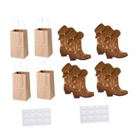 Magideal - Cajas De Flores Con Diseño De Botas De Vaquero Occidentales, Florero Para Botas, Bolsas De Regalo Kraft Para Hacer Tú Mismo Para Cumpleaños, Aniversar