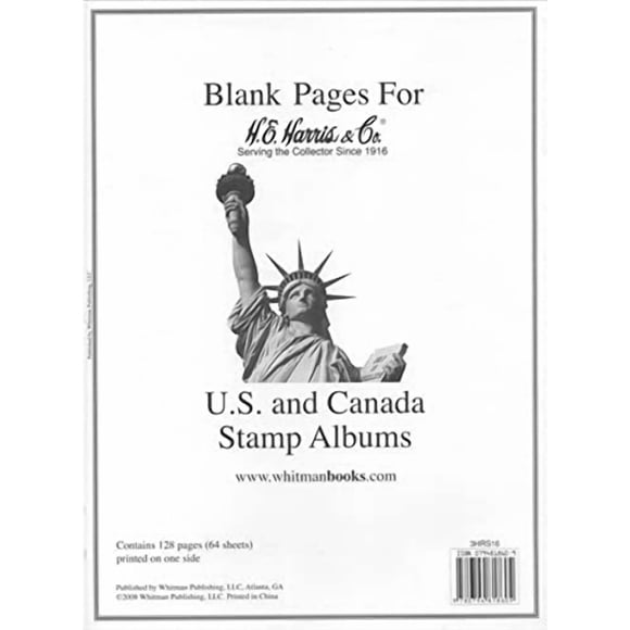 Hojas para Álbum de Sellos H.E. Harris EE.UU. Canadá en Blanco