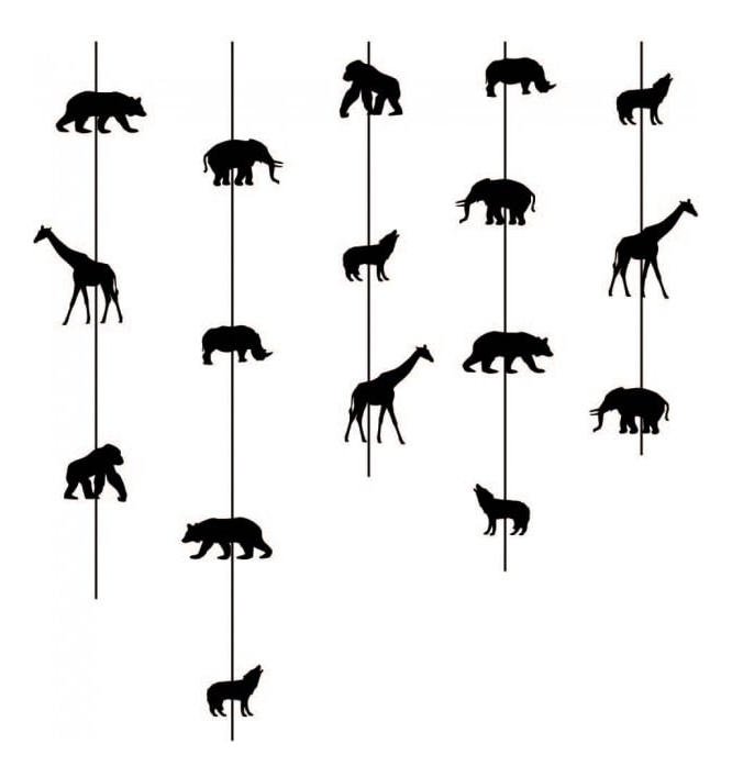 Rienda Libre Graphics - Decomural Monkey Giraffe Nursery Ws-44165
