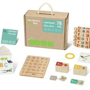 Chitines - Caja Montessori Playbox Estimulación Alfabeto 76 Pcs