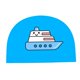 thumbnail image 4 of Nadar Ni?os Ba?arse Nadar Sombrero Ni?a Ni?o Estampado Animal Barco Azul, 4 of 5