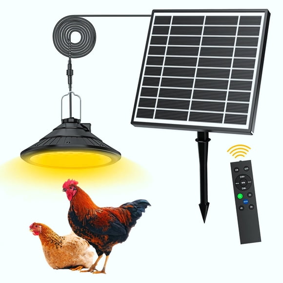 Lámpara solar para gallinero TSJKPAYL, LED regulable en 3 colores