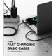 thumbnail image 2 of Cable Ringke Carga Rápida USB C a USB C (1m) 60w Negro, 2 of 10