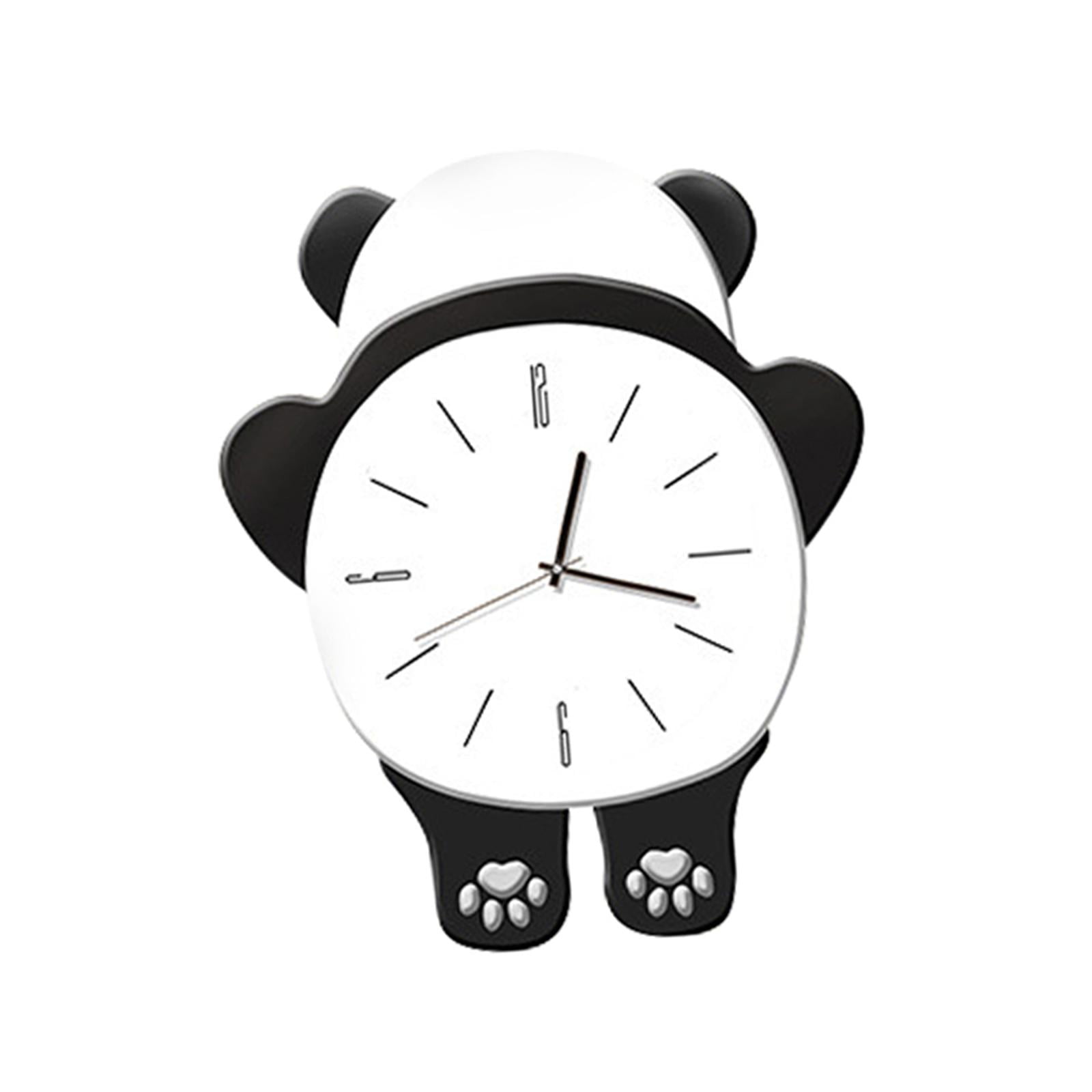Bothyi - Reloj De Pared Panda, Reloj Colgante De Pared Para Dormitorio, Sala De Estar, Cocina, Respaldo De Panda