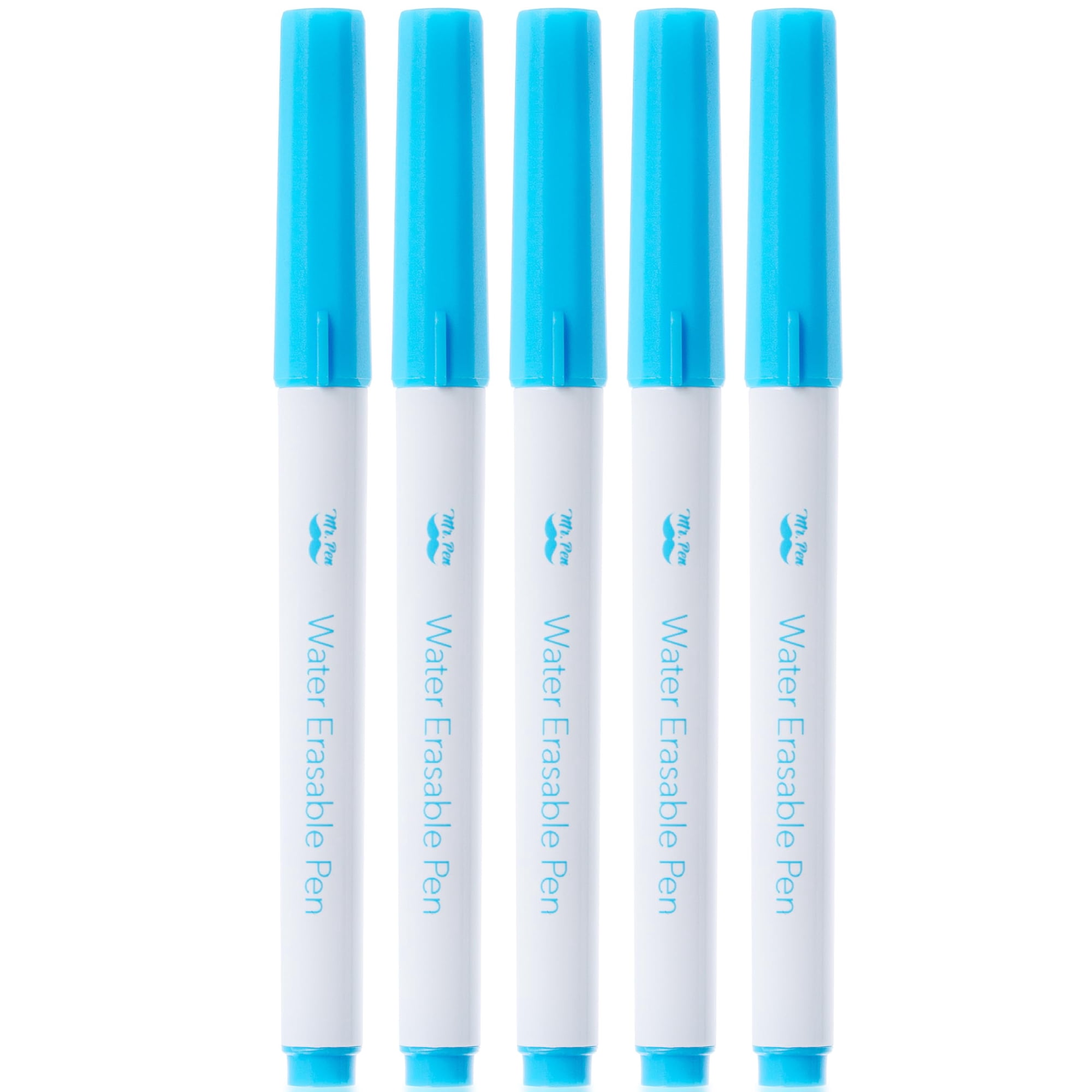 Marcadores De Tela Mr. Pen, 5 Unidades, Azules, Borrables Y Solubles En Agua