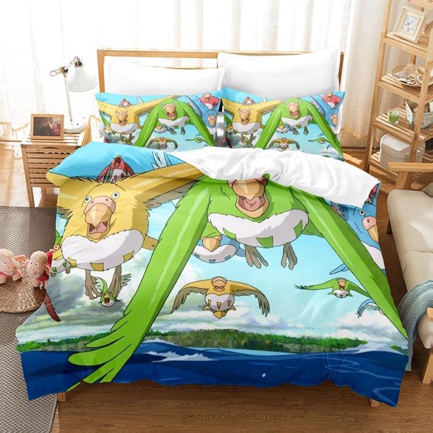 The Boy And The Heron Bedding Set Single Twin Full Size Bed Set Adult Kid Bedroom Duvetcover Sets Anime Bed Sheet Set Bed Sheets