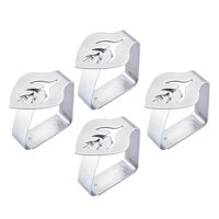Magideal - 4 Piezas Clip Para Mantel Abrazadera De Fijación Para Mantel Clips Para Mantel De Picnic De Acero Inoxidable Resistentes Para Picnic Graduación Hogar Plata De Hoja