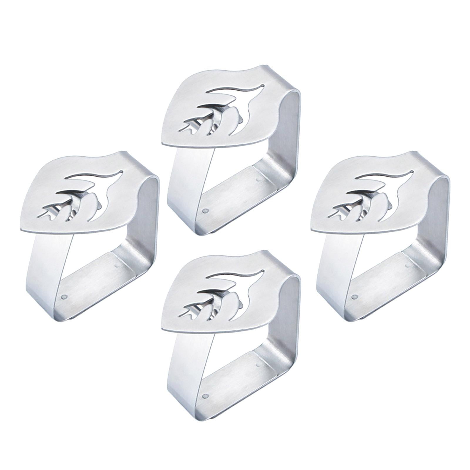Magideal - 4 Piezas Clip Para Mantel Abrazadera De Fijación Para Mantel Clips Para Mantel De Picnic De Acero Inoxidable Resistentes Para Picnic Graduación Hogar Plata De Hoja