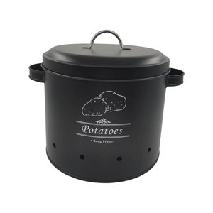Magideal - Contenedor De Almacenamiento De Verduras, Lata De Almacenamiento De Granja Con Agujeros De Aireación, Recipiente De Almacenamiento De Cocina, Contened Patatas Negras