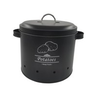 Magideal - Contenedor De Almacenamiento De Verduras, Lata De Almacenamiento De Granja Con Agujeros De Aireación, Recipiente De Almacenamiento De Cocina, Contened Patatas Negras