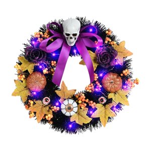 Magideal - Guirnalda De Puerta De Halloween Calabaza Guirnalda De Arce Fiesta De Miedo Guirnalda De Halloween Para Accesorios De Fotos Decoraciones De Otoño Para