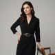thumbnail image 1 of Cinturón Mujer Hebilla Oval Chic Elegante negro Talla Única, 1 of 4