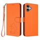 thumbnail image 1 of Funda Billetera con Relieve de Gato para iPhone 16 Plus, Naranja, 1 of 6