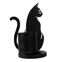 Magideal - Adorno De Gatos De Metal, Portalápices, Taza Para Brochas De Cosméticos, Taza Para Bolígrafo, Organizador De Bolígrafos De Oficina Para El Hogar, Baño 10Cmx19Cm
