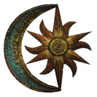 Magideal - Arte De Pared Sol Luna Escultura Metálica Decoración Colgante Figura Coleccionable Diseño Único Adecuado Para Sala De Estar Dormitorio Jardín 30 Centimetros