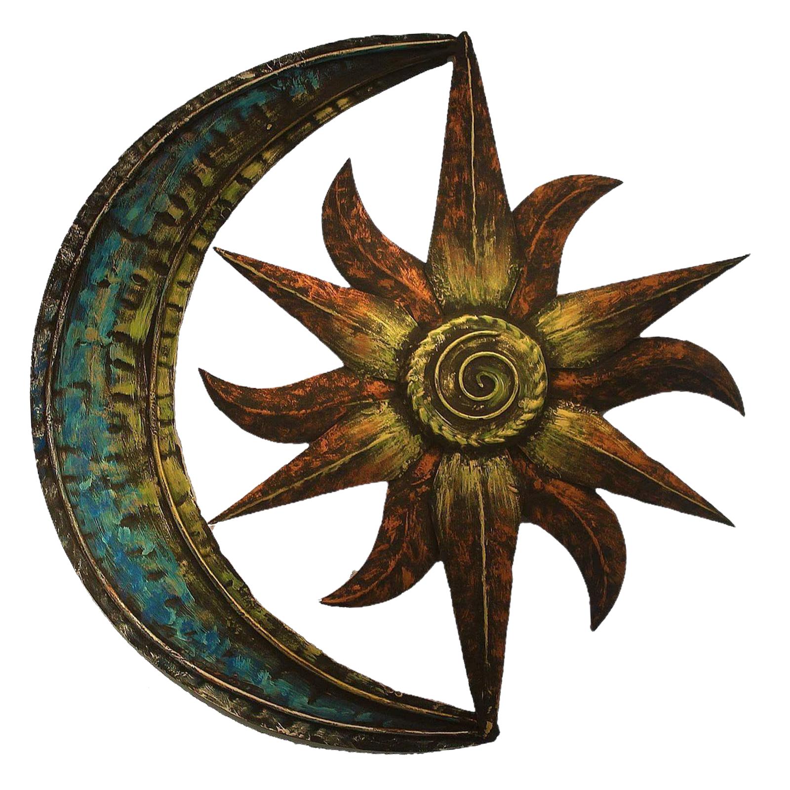 Magideal - Arte De Pared Sol Luna Escultura Metálica Decoración Colgante Figura Coleccionable Diseño Único Adecuado Para Sala De Estar Dormitorio Jardín 30 Centimetros