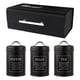 thumbnail image 1 of de 4 Cajas de Pan de Gran Capacidad, Caja de Almacenamiento , de Contenedores de Pan, Encimera de Cocina para Té, , Panes, Gal Negro, 1 of 5