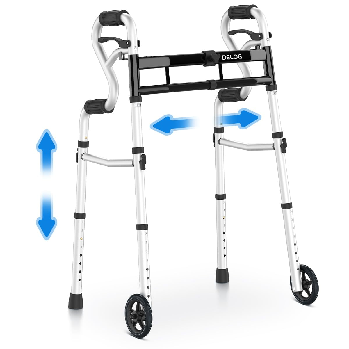 Walker Delog Narrow Plegable Para Personas Mayores 3 En 1 Con Ruedas De 5 Pulgadas