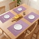 thumbnail image 3 of Juego de 6 manteles individuales tejidos para decoración de mesa de comedor interior, lavables, manteles de cocina, limpiar con un paño, púrpura/azul, 17.7*11.8 pulgadas, 3 of 6