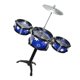 thumbnail image 2 of Mini Jazz Drum Percussion Instrumentos Set Juguete Musical -5 Tambores + Taburete Azul 3 Tambores Negro + Azul, 2 of 5