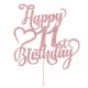 thumbnail image 3 of Decoración para tartas AROKIPPRY con purpurina en oro rosa, feliz undécimo cumpleaños, 3 of 8