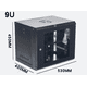 thumbnail image 2 of Gabinete de montaje en pared de 9U para servidores de red IT con cerradura para puerta y paneles laterales, color negro, ventilador de refrigeración, puerta de vidrio, 2 of 8