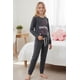 thumbnail image 1 of Pijama Niña Estampado Sakura gris oscuro 12, 1 of 8