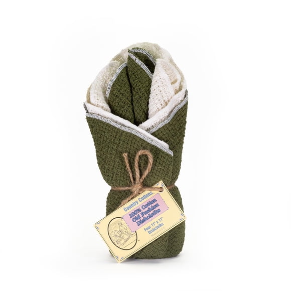 Paños de Cocina Country Cottons 28 cm Pack de 4 colores mixtos