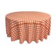 thumbnail image 1 of Mantel LA Linen, poliéster a cuadros, redondo, 120 cm, naranja/blanco, 1 of 2