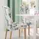 thumbnail image 3 of PiccoCasa Funda de Silla de Comedor Elástica de Spandex, Protector de Silla Floral, Azul Medio, Beige, 3 of 7