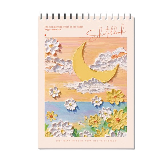 Bloc de Dibujo EOREA 21x29 cm 45 Hojas Naranja con Encuadernación en Espiral