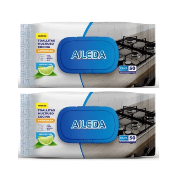 Pack 2 Toallitas Cocina Antigrasa Aileda 50un Multiuso