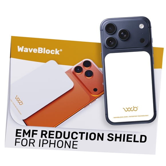 Pegatina Bloqueadora de Campos Electromagnéticos WAVEBLOCK para iPhone 17 Pro (Blanco)