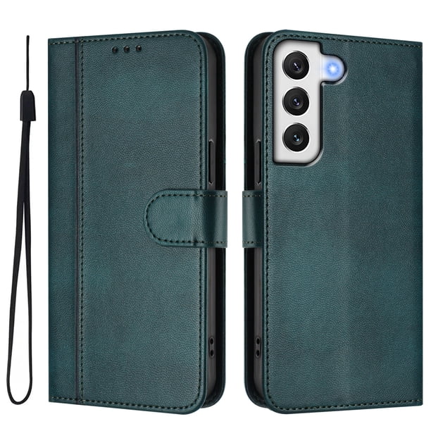 Funda Cartera para samsung galaxy S21 FE Protección 360° con Ranuras para Tarjetas y Soporte Verde
