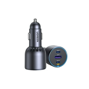 Cargador Auto 2Usb-C + Usb-A 75W Negro Ugreen