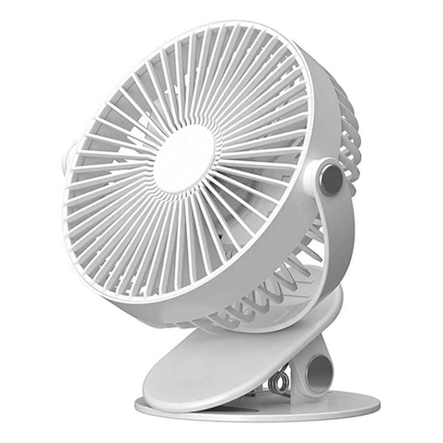 Click Ventas - Mini Ventilador De Mano Ligero Con Clip Rotación 360° Blanco