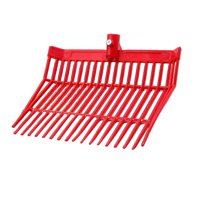Magideal - Cabezal De Horquilla Para Estiércol Con Púas En Ángulo, Piezas Multiusos, Rastrillo Para Estiércol De Caballo, Cabezal De Horquilla Para Recoger Estié Rojo