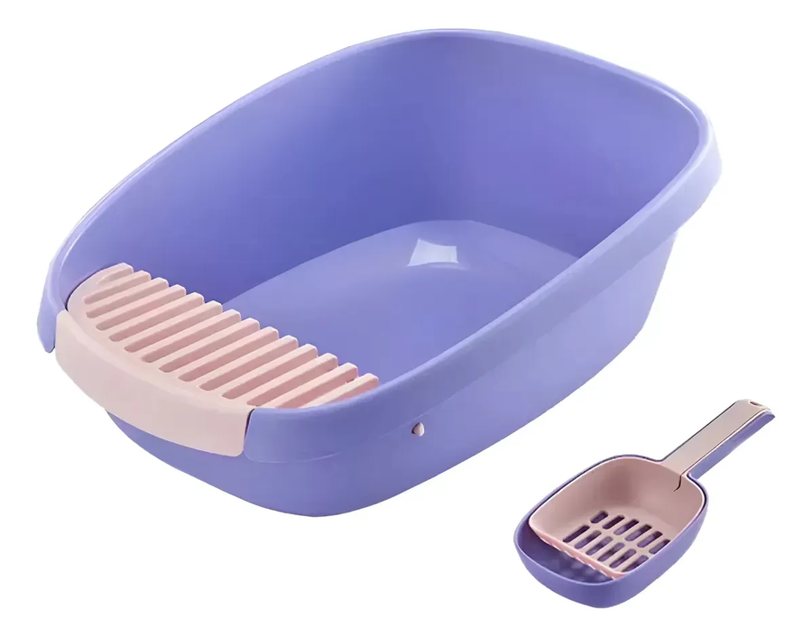 Genérico - Bandeja Sanitaria Mascotas Xl Arenero Gatos Grande Cerrado Gris