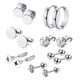 thumbnail image 2 of Juego de aretes de aro de 14 piezas / aretes de oreja Conjunto de aretes de declaración de moda delicada para hombres / joyería piercing para cumpleañ Plata de 8 mm, 2 of 5