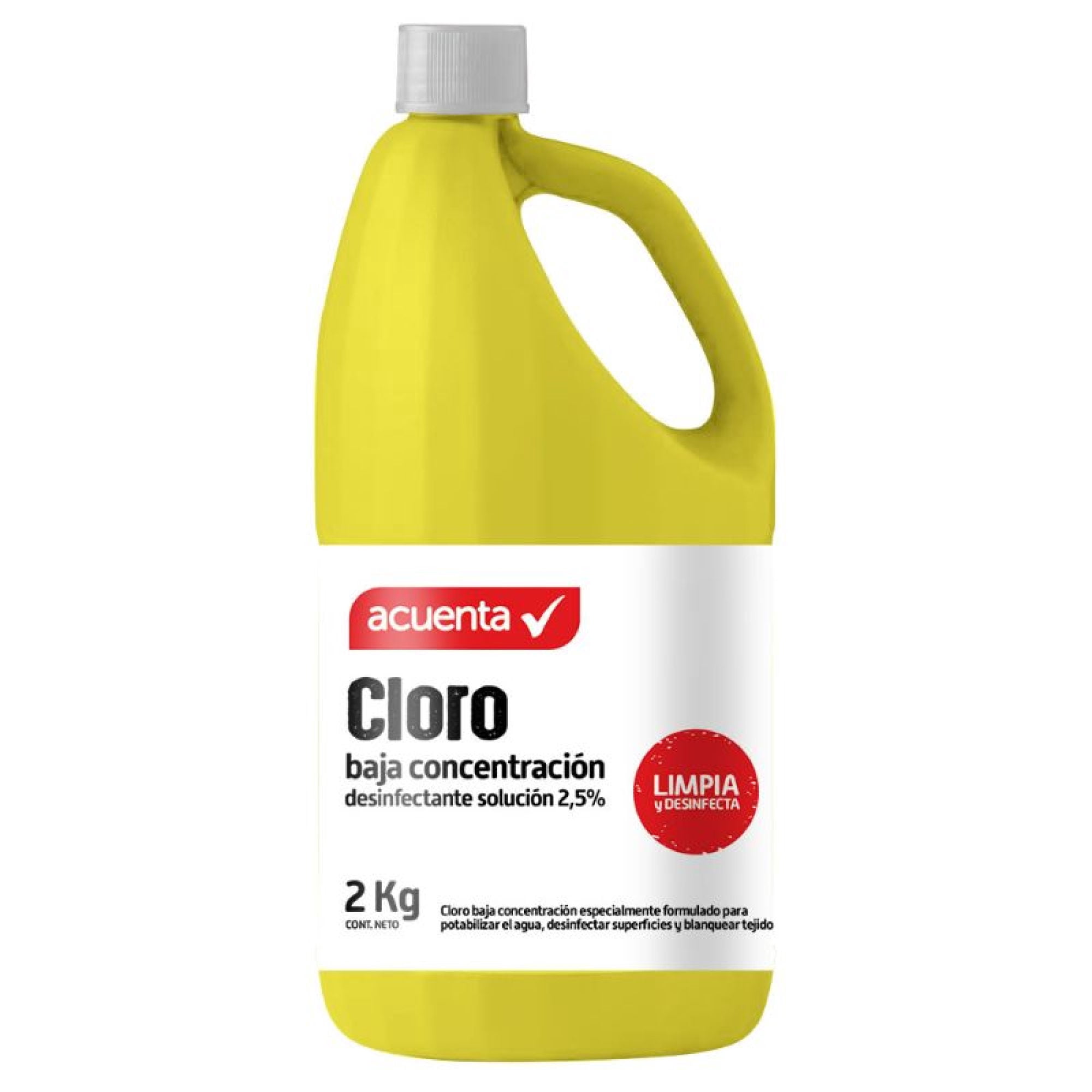 Cloro Líquido Tradicional Botella 2 kg Acuenta