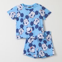 Pijama Corto Niño Mickey Full Print Celeste Disney
