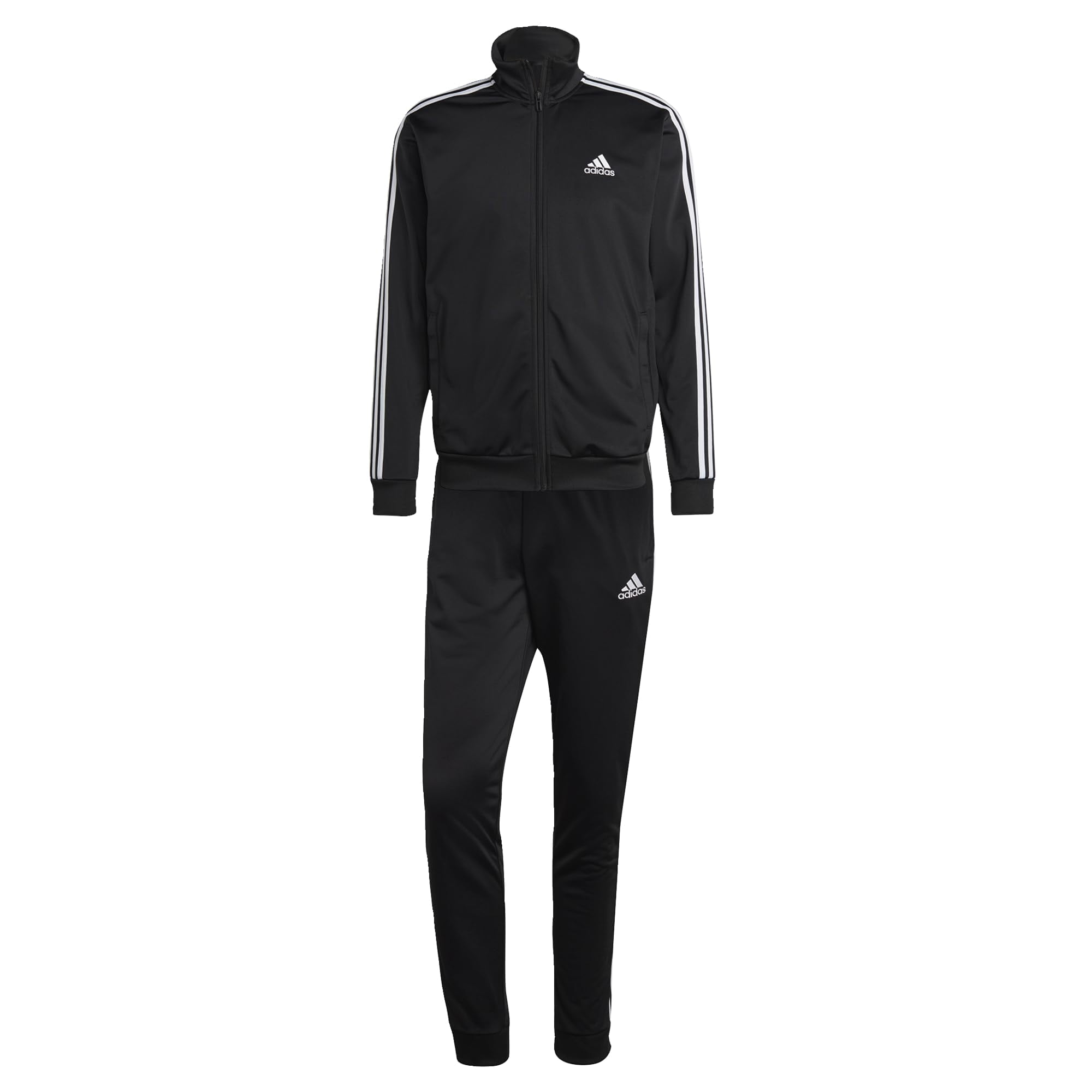 Chaqueta Deportiva Adidas Sportswear Basic Con 3 Rayas, Color Negro