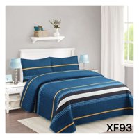 Genérico - Cubrecama Quilt Verano 2 Plazas - Azul Suecia Xf93