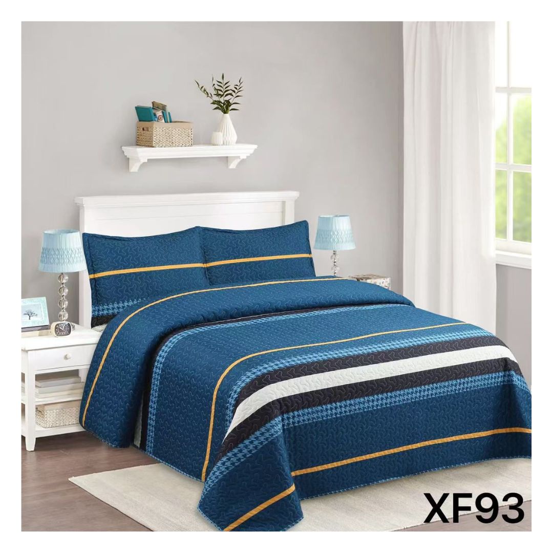 Genérico - Cubrecama Quilt Verano 2 Plazas - Azul Suecia Xf93