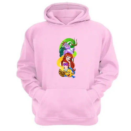 Polerón Canguro Sirena Marina Rosa Talla Xs Unisex